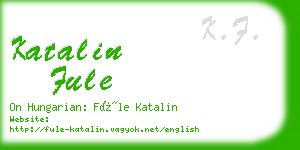 katalin fule business card